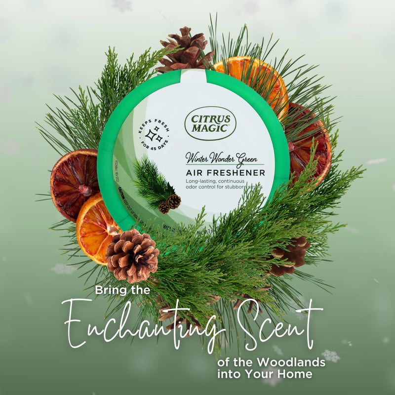 Citrus Magic Holiday Odor Absorbing Solid Air Freshener, Winter Wonder Green, 7-Ounce, Pack of 3 - Image 3